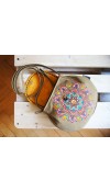 Maľovaná okrová kabelka s jesennou mandalou